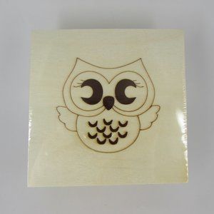 🍍🍍🍍 3 / $15 Owl Die-Cut Design Wooden Trinket Box